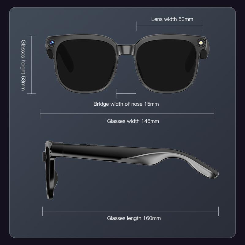 Smart AI Camera Glasses with 8MP Photochromic Lenses