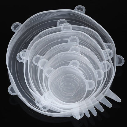 6PCS Adaptable Lid Silicone Cover Food