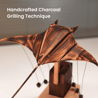 MarinerPoet™ Handcrafted Wooden Manta Ray Automaton