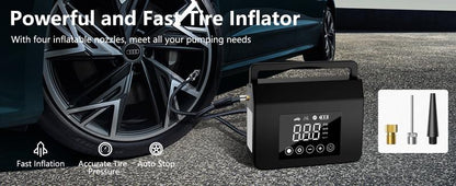 FYNNN - RoadRescue 4000A — Car Jump Starter + 150 PSI Tire Inflator (12V, 15,000 mAh, LED, Power Bank)